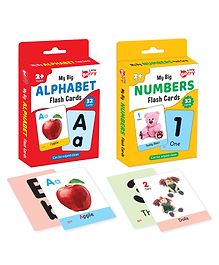 Little Berry Big Flash Cards for Kids Alphabet and Numbers Fun Learning Pack of 2 - 64 Cards