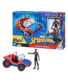 Marvel Spider Man Spider-Mobile Vehicle with Miles Morales Action Figure Red - Length 18 cm