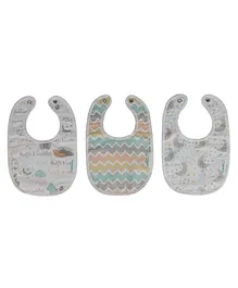 Abracadabra Cotton Muslin Bibs Pack Of 3 Sleepy Friends Theme - Pastel