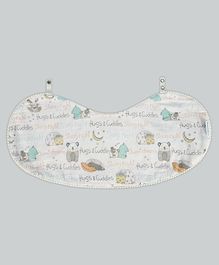 Abracadabra 2 in 1 Reversible Muslin Bib & Burp Pad Sleepy Friends Theme - Grey