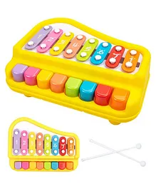 Oskart 2 in 1 Piano Xylophone Musical Instrument with 8 Key Scales (Assorted colour and Print)