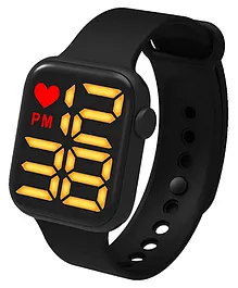 Oskart Latest New Generation Sports Digital Square Black Dial Day Date Calendar Yellow LED Watch for Boys Girls & Kids (Assorted Colour and strap designs)