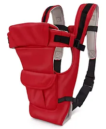 Chinmay Kids 4 Way Premium Baby Carrier Bag With Adjustable Strap & Head Support - Red