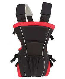Chinmay Kids 2 Way Premium Baby Carrier Bag With Adjustable Strap & Head Support - Black Red