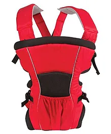 Chinmay Kids 2 Way Premium Baby Carrier Bag With Adjustable Strap & Head Support - Red Black