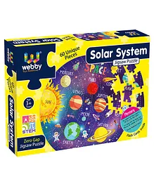 Webby Jigsaw Floor Puzzle With Flash Card Solar System Purple - 60 Pieces