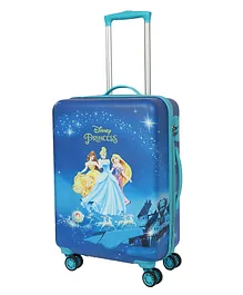 Novex Disney Original Princess Hard Sided Polycarbonate Kids Trolley Bag with 4 Wheel - Blue