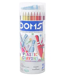 Doms Smudge Proof Plastic Crayons Multicolour - 28 Shades