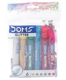 Doms Glitter Colour Set of 6 Shades 10 Ml - Multicolour