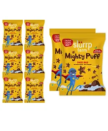 Slurrp Farm Healthy Snacks Not Fried No Maida Mighty Puff Choco Ragi Pack of 8 - 20 g each