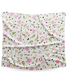 Bembika Bamboo Cotton Muslin Swaddle Wrap Blanket Baby Pink Flower - Pink