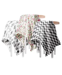 Bembika Bamboo Cotton Muslin Swaddle Wrap Blanket Baby,Pack Of 3 - Multicolor