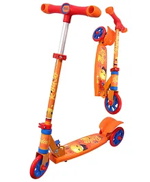 Toyshine Rodeo Runner Scooter for Kids with Anti Slip ABS Base and Aluminium Rod Ride-on Height Adjustable 3 Wheel Rider Orange