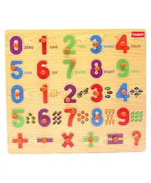 Funskool Number Wooden Peg Puzzle for Toddlers Multicolor - 16 Pieces