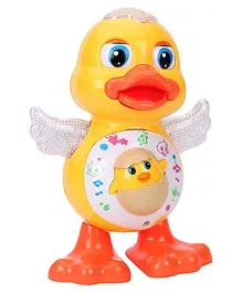 WISHKEY Dancing Duck Musical Toys Battery Operated Baby Dancing Toys with Light Flashing and Sound Effects - Yellow