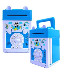 Toyshine Large Size Electronic Piggy Banks with Paper Auto Scroll Money Saving Music Box Password Coin Bank - Blue