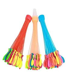 Toyshine Holi Water Balloons for Kids, Boys and Girls Biodegradable Latex with Refill Hose Three Bunches Balloons Games Swimming Pool Outdoor Fun Magic Water Balloons (111 Balloons Multicolour)