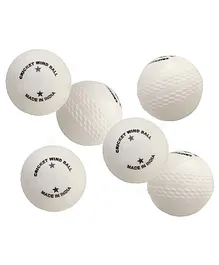 Toyshine Cricket Rubber Wind Balls Soft Synthetic Cricket Ball SSTP) Pack of 6 Standard Size - White