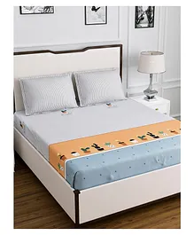 Dream Weaverz 220 TC Double Bed Bedsheet- Digital Print Soft Cotton Queen Size Abstract - Multicolor