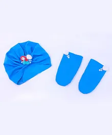 Tipy Tipy Tap Mermaid Turban Cap With Socks Set Of 2 - Blue
