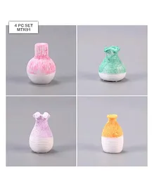 TheCraftShop Miniature Flower Vase Pack of 4 - Multicolor