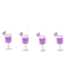 TheCraftShop Artificial Miniature Soft Juice Drink 4pcs- Purple