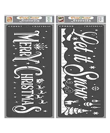 Craftreat Merry Christmas And Let It Snow Stencil - Black