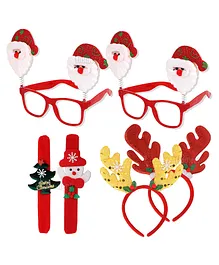 Fiddlerz Christmas Gift Santa Wrist Band Goggle & Santa Hairband - Red