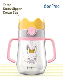 Bonfino Straw Sipper with Handle Yellow and Pink - 240 ml