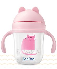 Bonfino Twin Handle Straw Sipper Pink - 220 ml