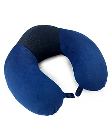 Sleepsia Velvet Memory Foam Neck Raised Travel Pillow Multipurpose - Blue
