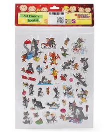 Sticker Bazaar A4 Foam Sparkle Tom & Jerry Stickers Brown Grey - 31 Pieces