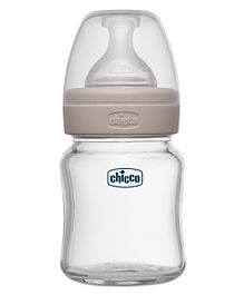 Chicco Well Being Glass Feeding Bottle Slow Flow Beige- 120 ml