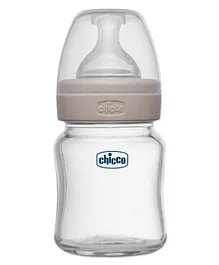 Chicco Well Being Glass Feeding Bottle Slow Flow Beige- 120 ml