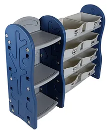 The Tickle Toe Kids Book Shelf Racks Mini Multi Function Toy Organizer Storage Bins Turquoise - Blue