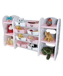 The Tickle Toe Kids Book Shelf Racks Toy Organizer Baskets - Pink