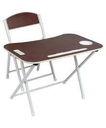 The Tickle Toe Foldable Study Table and Chair Set - Brown