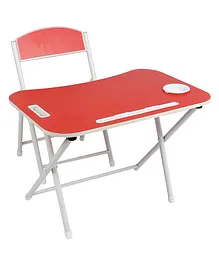 The Tickle Toe Foldable Study Table and Chair Set - Red