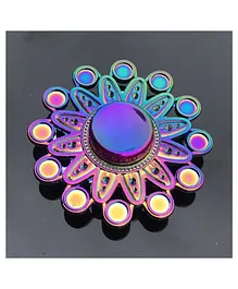 KARBD Floral Jewel Design Rainbow Gyro Metal Fidget Spinner Metal Spinning Toy - Multicolor