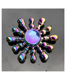 KARBD Rain Drop Design Rainbow Gyro Metal Fidget Spinner Metal Spinning Toy - Multicolor