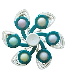 KARBD 6 Leaf Push Pop It Design Plastic Fidget Spinner Spinning Toy - Green White