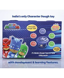 Dough Magic PJ Masks Dough Tubs with 2 in 1 Moulding Lids Pack of 6 - Multicolour