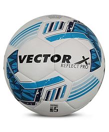 VECTOR X Reflect Pro Thermo Fusion PU Football For Professional Play (White Blu Black) Size 5