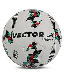 Vector X Thunder FIFA Basic Rubber Hand Stitched Football For Professional Play Size 5 - White