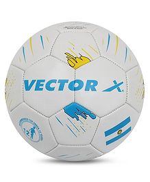 Vector X Argentina PVC Embossed Machine Stitched Football Size 5 - White