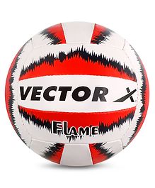 Vector X Flame Handsewn Volleyball 18 Panel Size 4 - White Blue & Red