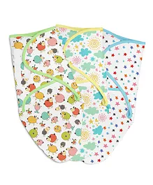 SuperBottoms SuperDryFeel Layer 100% Cotton Fleece Swaddle Wrap Pack of 3 - Multicolour