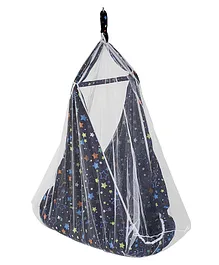 Baybee Cotton Jhula Swing Hanging cradle with Mosquito Net & Spring - Dark Blue