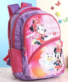Minnie Mouse Printed School Bag Pink Purple - 15.5 Inch
