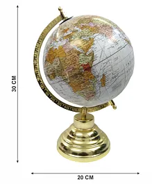 Globeskart Designer Globe with Brass Finish Stand - Off White